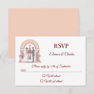 Art Deco Märchenhochzeit RSVP Karte