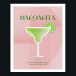 Art Deco Margarita Poster<br><div class="desc">Diese Margarita-Illustration ist Teil der Classic Cocktail Collection. Gezeichnet in einem Art Deko Stil mit den grundlegenden Rezepten für die Erstellung des Cocktails.</div>