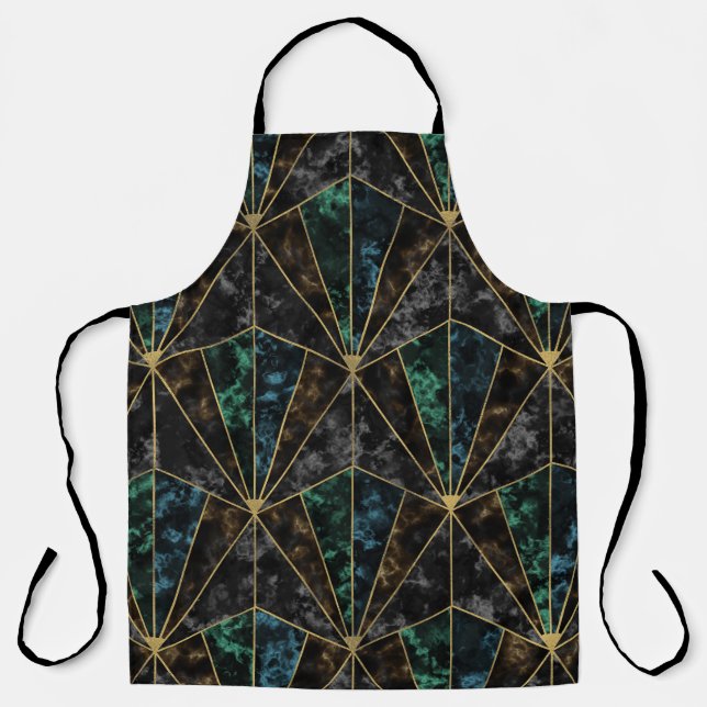 Art Deco Marmor: Malachit Luxus Schürze (Vorderseite)