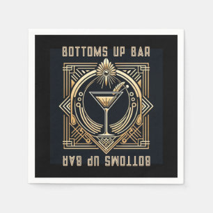 Art Deco Martini-Bar Logo Serviette