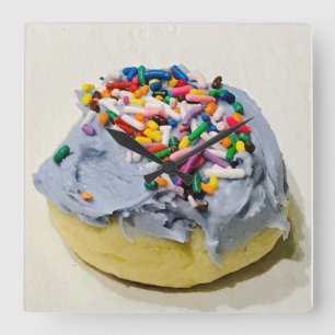 Art Déco Mattiert Sugar Cookie Wall Clock Quadratische Wanduhr