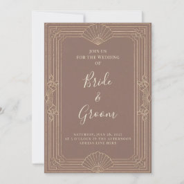 Art Deco Mauve Champagner Gold Editierbare Hochzei Einladung
