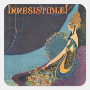 Art Deco Mavis Perfume Werbung Quadratischer Aufkleber