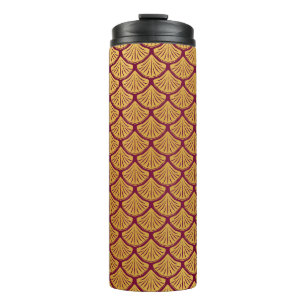 Art Deco Meerjungfrauen-Schuppen - Magenta Thermosbecher