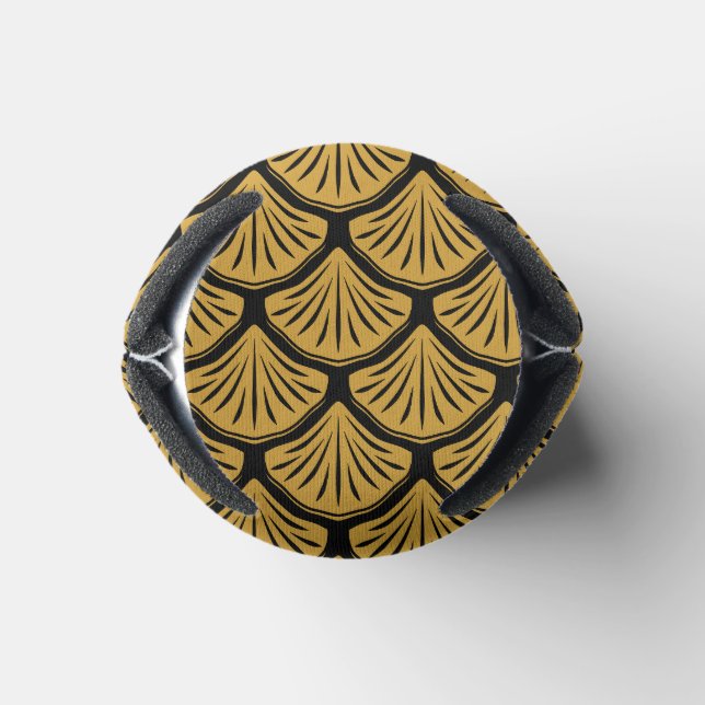 Art Déco Meerjungfrauenskala - Schwarz & Gold Dosenkühler (Unterseite)