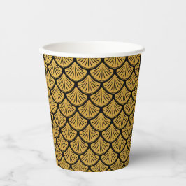 Art Déco Meerjungfrauenskala - Schwarz & Gold Pappbecher