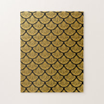 Art Déco Meerjungfrauenskala - Schwarz & Gold