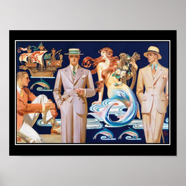 Art Deco Mens Fashion Vintage Poster (Vorne)