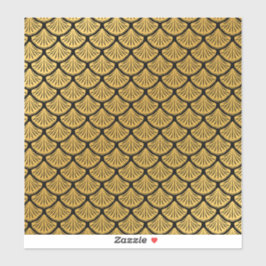Art Deco Mermaid Scales Custom Cut Vinyl Stickers Aufkleber