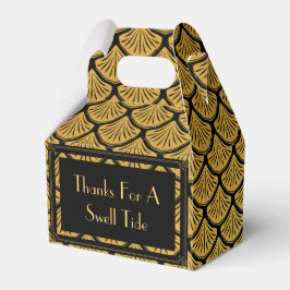 Art Deco Mermaid Scales - Dank Schwarz & Gold Geschenkschachtel