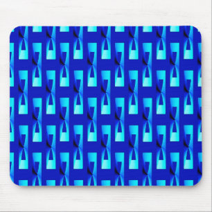 Art Deco Metallic Geometric - Cobalt Blue Mousepad