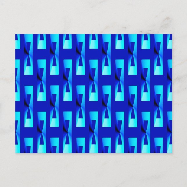 Art Deco Metallic Geometric - Cobalt Blue Postkarte (Vorderseite)