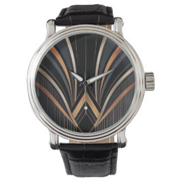 Art Deco Metallic Geometric Elegance Armbanduhr