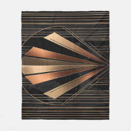 Art Deco Metallic Geometric Elegance Fleecedecke