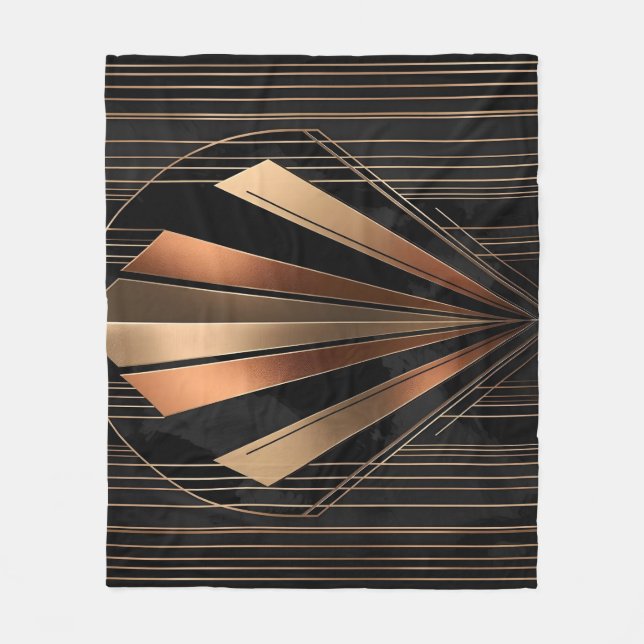 Art Deco Metallic Geometric Elegance Fleecedecke (Vorderseite)