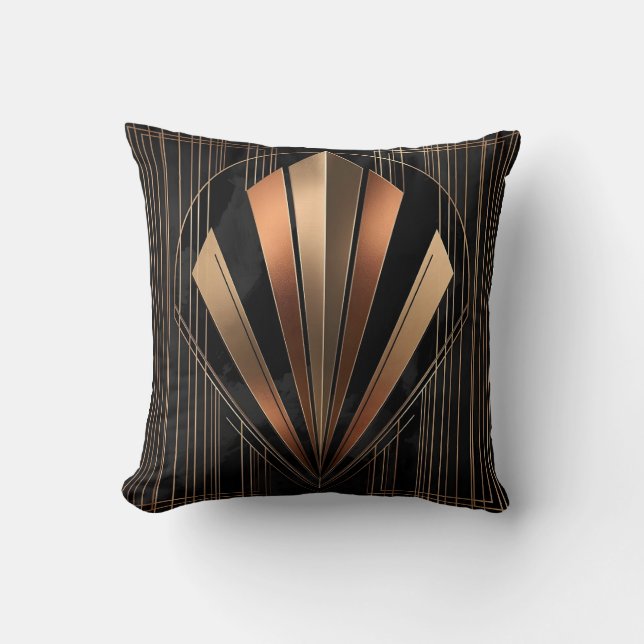 Art Deco Metallic Geometric Elegance Kissen (Vorderseite)
