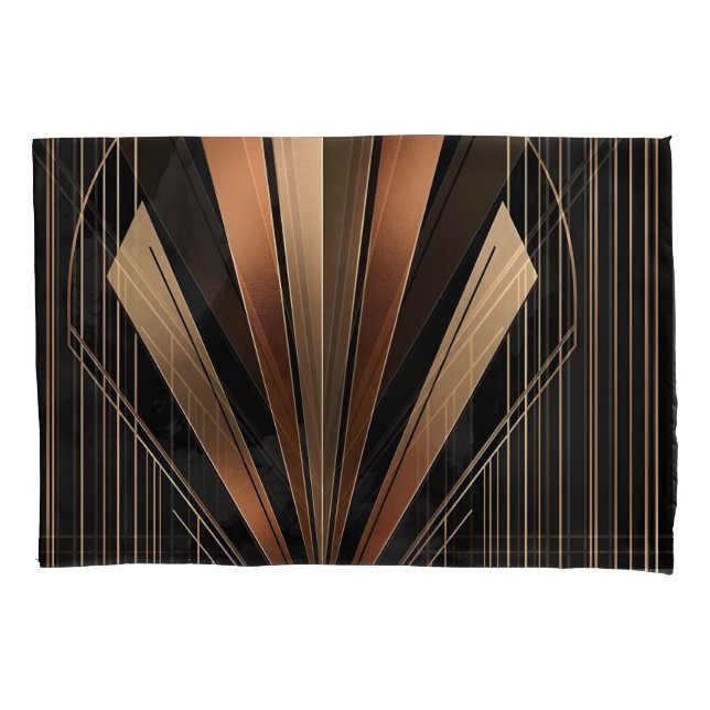 Art Deco Metallic Geometric Elegance Kissenbezug (Vorderseite)