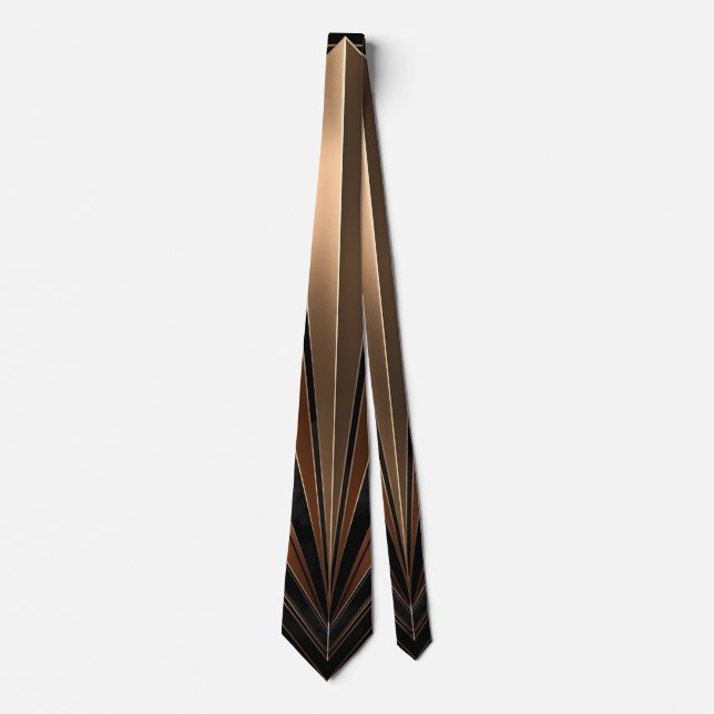 Art Deco Metallic Geometric Elegance Krawatte (Vorderseite)