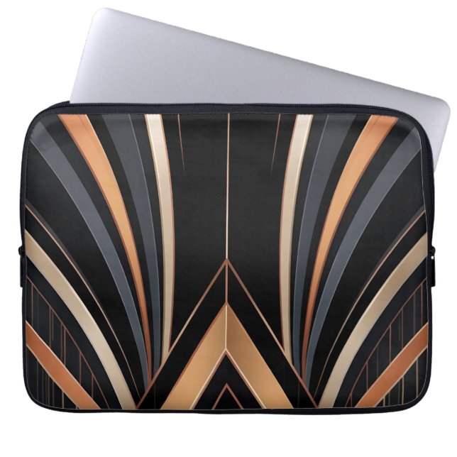 Art Deco Metallic Geometric Elegance Laptopschutzhülle (Vorderseite)