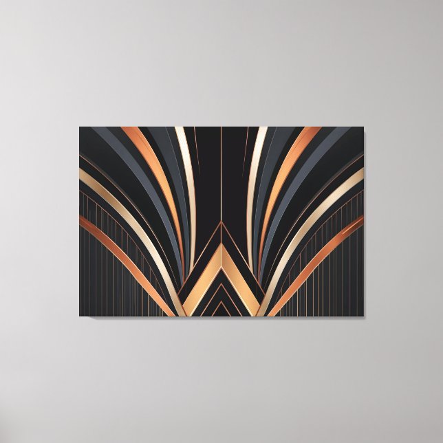 Art Deco Metallic Geometric Elegance Leinwanddruck (Vorderseite)