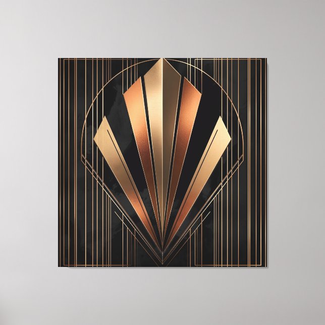 Art Deco Metallic Geometric Elegance Leinwanddruck (Vorderseite)