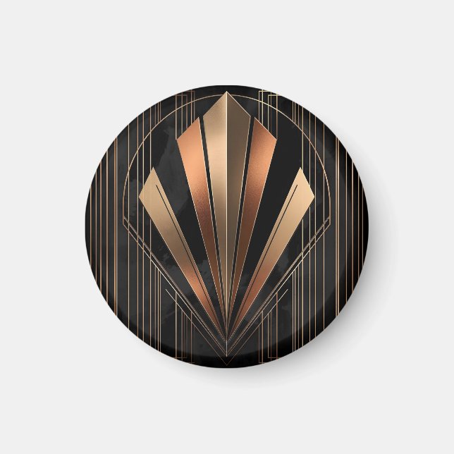 Art Deco Metallic Geometric Elegance Magnet (Vorne)
