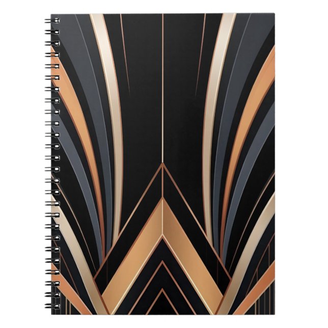 Art Deco Metallic Geometric Elegance Notizblock (Vorderseite)