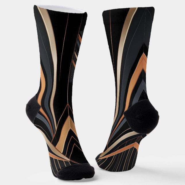 Art Deco Metallic Geometric Elegance Socken (Gewinkelt)