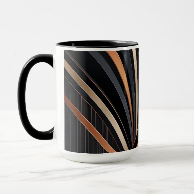 Art Deco Metallic Geometric Elegance Tasse (Links)