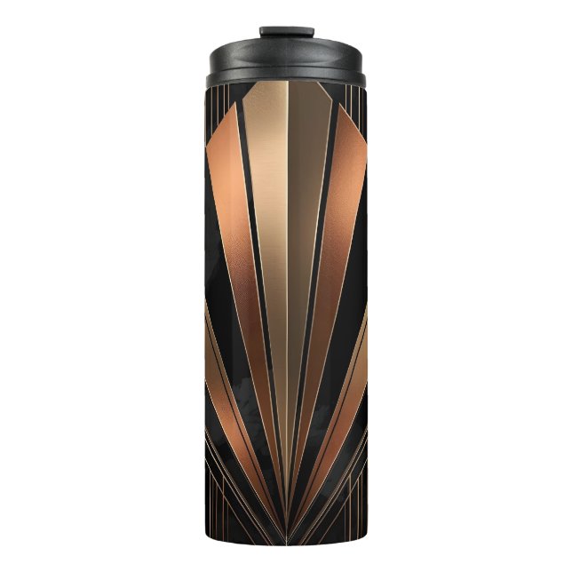 Art Deco Metallic Geometric Elegance Thermosbecher (Vorderseite)