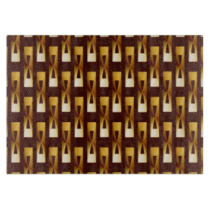 Art Deco Metallic Geometric - Gold und Schokolade Schneidebrett