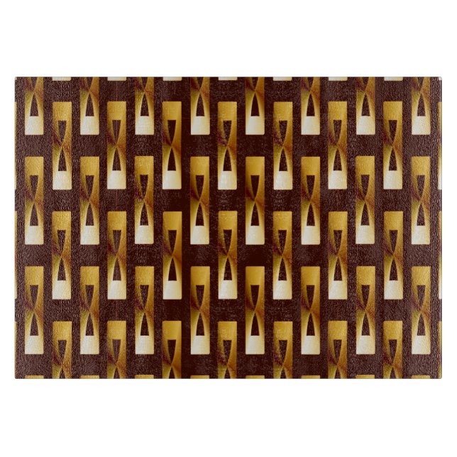 Art Deco Metallic Geometric - Gold und Schokolade Schneidebrett (Vorderseite)