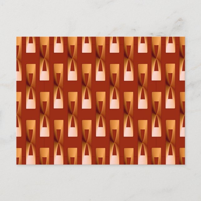 Art Deco Metallic Geometric - Kupfer und Rost Postkarte (Vorderseite)