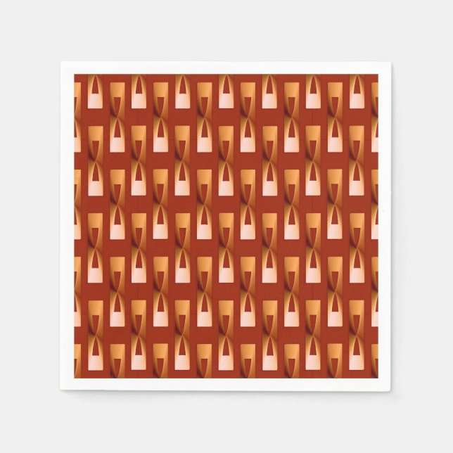 Art Deco Metallic Geometric - Kupfer und Rost Serviette (Vorderseite)
