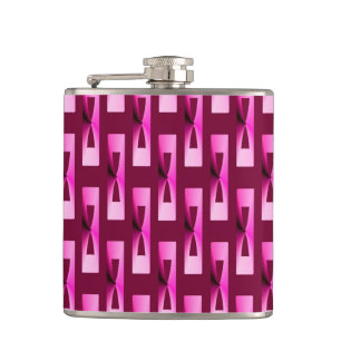 Art Deco Metallic Geometric - Orchid und Lila Flachmann