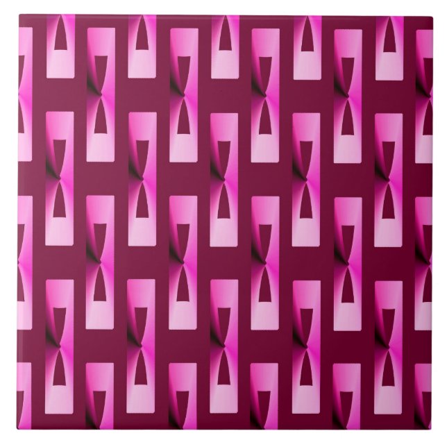 Art Deco Metallic Geometric - Orchid und Lila Fliese (Vorderseite)