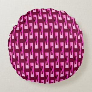 Art Deco Metallic Geometric - Orchid und Lila Rundes Kissen