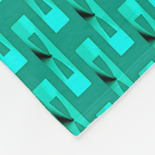 Art Deco Metallic Geometric - Pfau und Aquamarin Fleecedecke