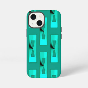 Art Deco Metallic Geometric - Pfau und Aquamarin iPhone Hülle
