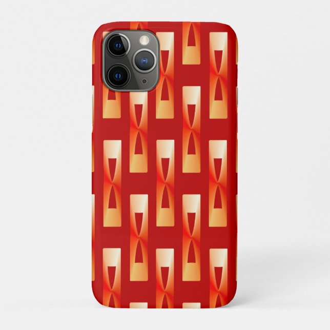Art Deco Metallic Geometric - Rot und Koralle Case-Mate iPhone Hülle (Rückseite)