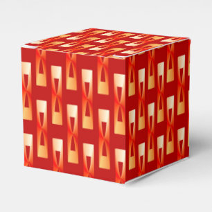Art Deco Metallic Geometric - Rot und Koralle Geschenkschachtel