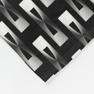 Art Deco Metallic Geometric - Silber und Schwarz Fleecedecke