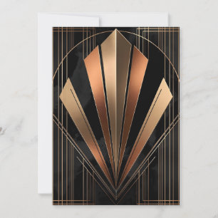Art Deco Metallische Geometrische Eleganz Feiertagskarte
