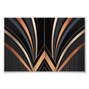 Art Deco Metallische Geometrische Eleganz Fotodruck
