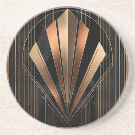 Art Deco Metallische Geometrische Eleganz Getränkeuntersetzer