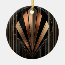 Art Deco Metallische Geometrische Eleganz Keramik Ornament