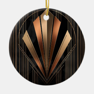 Art Deco Metallische Geometrische Eleganz Keramik Ornament
