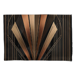 Art Deco Metallische Geometrische Eleganz Kissenbezug