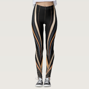 Art Deco Metallische Geometrische Eleganz Leggings