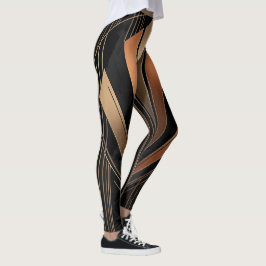 Art Deco Metallische Geometrische Eleganz Leggings